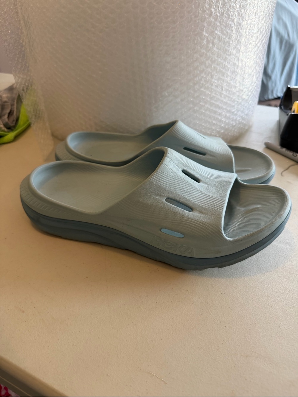 Men's Hoka Light Blue Slide Sandals size 11